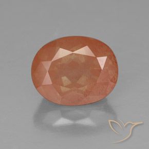 3.08ct Naturale Arancio Medio Andesina Labradorite, Ovale, Trasparente/Traslucido