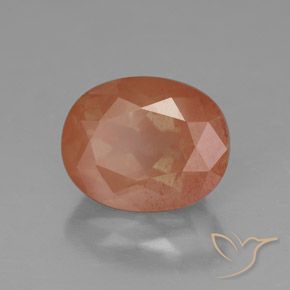 Andesina Labradorite Arancio Medio naturale da 3.08 ct, Ovale, Trasparente/Traslucido