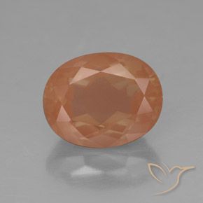2.99ct Naturale Arancio rossastro chiaro Andesina Labradorite, Ovale, Trasparente