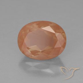 Andesina Labradorite Arancio rossastro chiaro naturale da 2.99 ct, Ovale, Trasparente