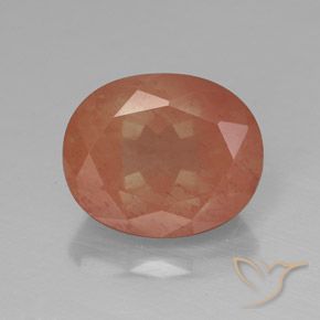 4.05ct Naturale Arancione rossastra Andesina Labradorite, Ovale, Traslucido