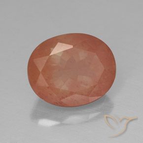Andesina Labradorite Arancione rossastra naturale da 4.05 ct, Ovale, Traslucido