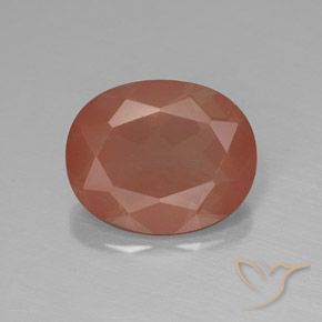 3.10ct Naturale Arancio rossastro pallido Andesina Labradorite, Ovale, Traslucido