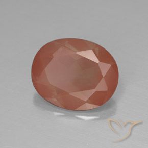 Andesina Labradorite Arancio rossastro pallido naturale da 3.10 ct, Ovale, Traslucido