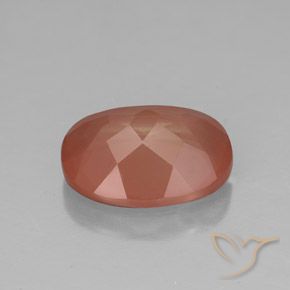 Andesina Labradorite Arancio rossastro pallido naturale da 3.10 ct, Ovale, Traslucido