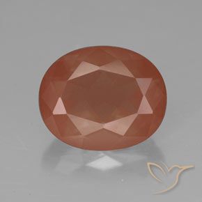 3.40ct Naturale Arancio rossastro pallido Andesina Labradorite, Ovale, Traslucido