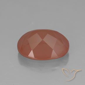 Andesina Labradorite Arancio rossastro pallido naturale da 3.40 ct, Ovale, Traslucido