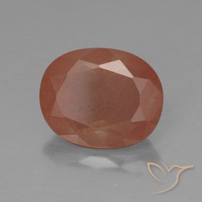 Andesina Labradorite Pompelmo Arancia naturale da 3.31 ct, Ovale, Traslucido