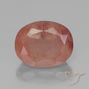 3.04ct Naturale Rosso medio Andesina Labradorite, Ovale, Trasparente/Traslucido