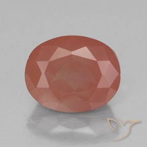 3.00ct Naturale Arancio rossastro pallido Andesina Labradorite, Ovale, Trasparente/Traslucido