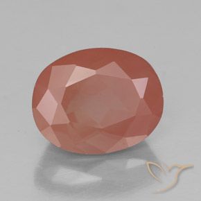 Andesina Labradorite Arancio rossastro pallido naturale da 3.00 ct, Ovale, Trasparente/Traslucido