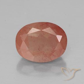 2.06ct Naturale Arancio rossastro pallido Andesina Labradorite, Ovale, Trasparente/Traslucido