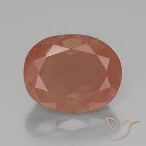 2.82ct Naturale Rosso medio Andesina Labradorite, Ovale, Trasparente/Traslucido