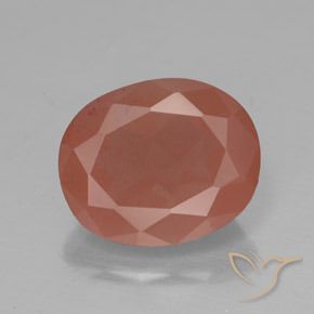 3.55ct Naturale Rosso medio Andesina Labradorite, Ovale, Traslucido