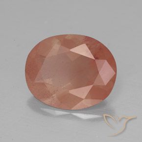 Andesina Labradorite Arancio rossastro pallido naturale da 2.86 ct, Ovale, Trasparente/Traslucido
