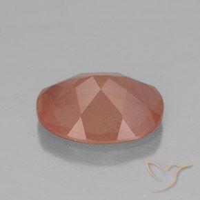 Andesina Labradorite Arancio rossastro pallido naturale da 2.86 ct, Ovale, Trasparente/Traslucido