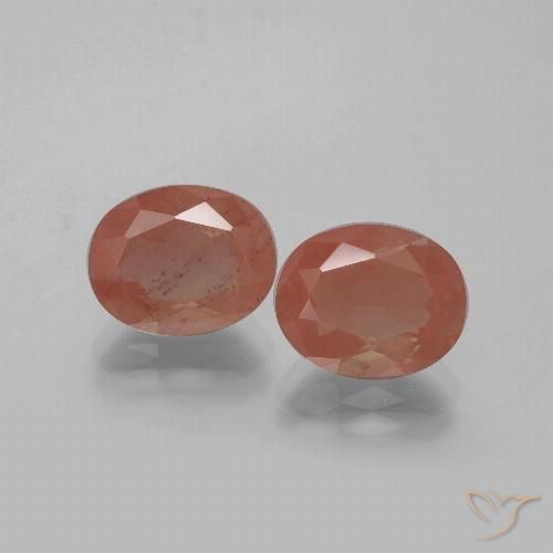 5.49ctw Naturale Rosso medio Andesina Labradorite, Ovale, Trasparente