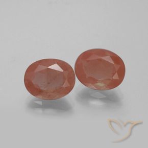 Gemme di Andesina Labradorite Rosso medio naturale da 5.49 ct, Ovale, Trasparente