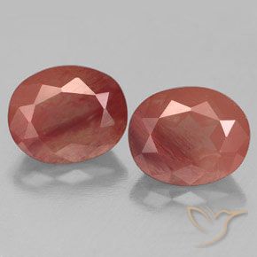 6.97ctw Naturale Rosso medio Andesina Labradorite, Ovale, Trasparente