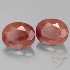 Gemme di Andesina Labradorite Rosso medio naturale da 6.97 ct, Ovale, Trasparente