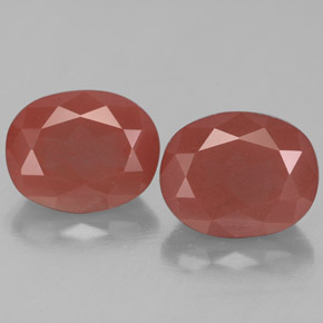 Andesina labradorite naturale rosso da 5,49 ct, taglio ovale, trasparente