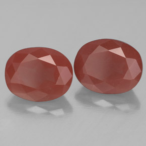 Andesina labradorite naturale rosso da 5,49 ct, taglio ovale, trasparente
