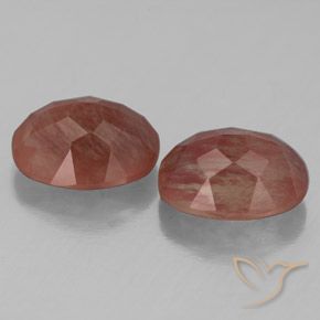 Gemme di Andesina Labradorite Sangue rosso naturale da 5.64 ct, Ovale, Trasparente/Traslucido