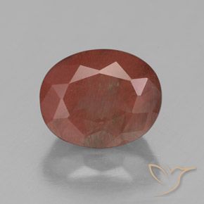 2.97ct Naturale Rosso medio Andesina Labradorite, Ovale, Trasparente
