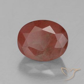 Andesina Labradorite Rosso medio naturale da 2.97 ct, Ovale, Trasparente