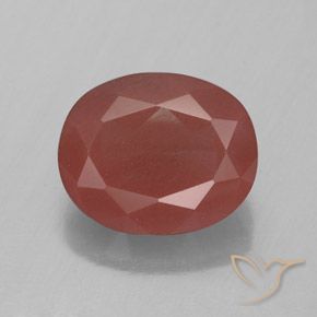4.20ct Naturale Rosso medio Andesina Labradorite, Ovale, Trasparente/Traslucido