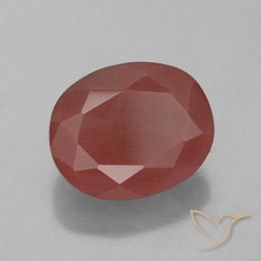 Andesina Labradorite Rosso medio naturale da 4.20 ct, Ovale, Trasparente/Traslucido