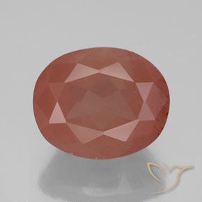 4.17ct Naturale Arancio rossastro pallido Andesina Labradorite, Ovale, Trasparente/Traslucido