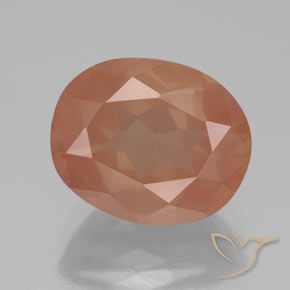 3.80ct Naturale Arancio rossastro chiaro Andesina Labradorite, Ovale, Traslucido