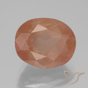 Andesina Labradorite Arancio rossastro chiaro naturale da 3.80 ct, Ovale, Traslucido
