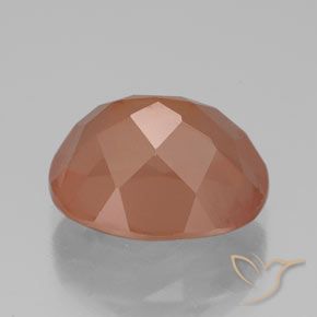 Andesina Labradorite Arancio rossastro chiaro naturale da 3.80 ct, Ovale, Traslucido