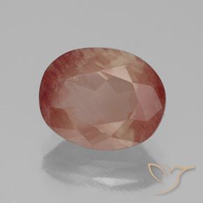 Andesina Labradorite Sangue rosso naturale da 2.63 ct, Ovale, Trasparente/Traslucido