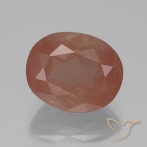 3.78ct Naturale Rosso medio Andesina Labradorite, Ovale, Traslucido
