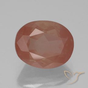Andesina Labradorite Rosso medio naturale da 3.78 ct, Ovale, Traslucido
