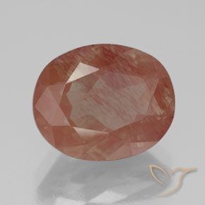 Andesina Labradorite Rosso medio naturale da 3.58 ct, Ovale, Trasparente/Traslucido