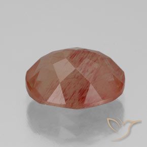 Andesina Labradorite Rosso medio naturale da 3.58 ct, Ovale, Trasparente/Traslucido