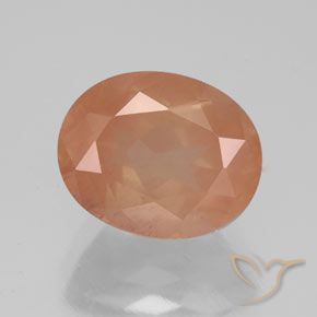3.05ct Naturale Arancio rossastro chiaro Andesina Labradorite, Ovale, Trasparente/Traslucido