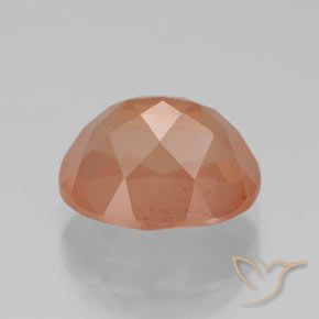 Andesina Labradorite Arancio rossastro chiaro naturale da 3.05 ct, Ovale, Trasparente/Traslucido
