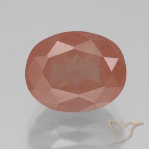 3.20ct Naturale Rosso medio Andesina Labradorite, Ovale, Trasparente/Traslucido