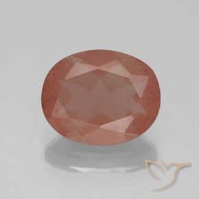 2.44ct Naturale Arancio rossastro pallido Andesina Labradorite, Ovale, Trasparente/Traslucido
