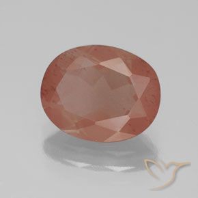 Andesina Labradorite Arancio rossastro pallido naturale da 2.44 ct, Ovale, Trasparente/Traslucido