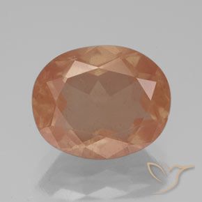 3.52ct Naturale Arancio rossastro chiaro Andesina Labradorite, Ovale, Trasparente/Traslucido