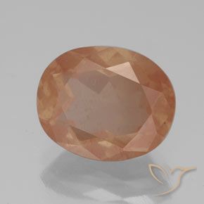 Andesina Labradorite Arancio rossastro chiaro naturale da 3.52 ct, Ovale, Trasparente/Traslucido