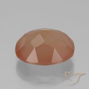 Andesina Labradorite Arancio rossastro chiaro naturale da 3.52 ct, Ovale, Trasparente/Traslucido