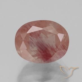 3.06ct Naturale Arancio rossastro pallido Andesina Labradorite, Ovale, Trasparente/Traslucido