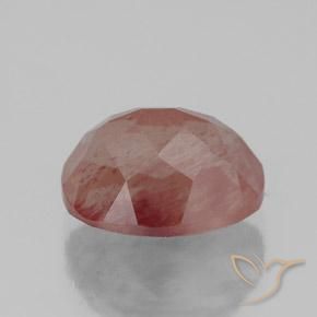 Andesina Labradorite Arancio rossastro pallido naturale da 3.06 ct, Ovale, Trasparente/Traslucido
